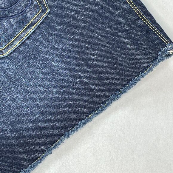 ~ Rock & Republic 8 Jean Shorts Cut Off Mid Rise Dark Wash Hula Denim Blue - Picture 11 of 14